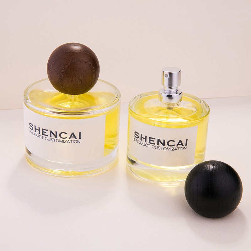 Clear Glass Perfume Bottle 30ml 50ml Glass Bottle Amber Perfume Bottle With Sprayer Cylindrical Cover