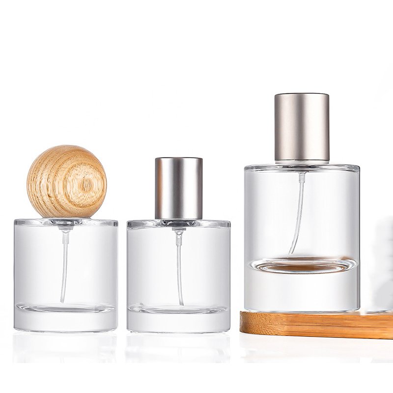 luxury 15ml 30ml 50ml 60ml 100ml clear frosted flat square empty glass bottle perfumes bottle with packaging