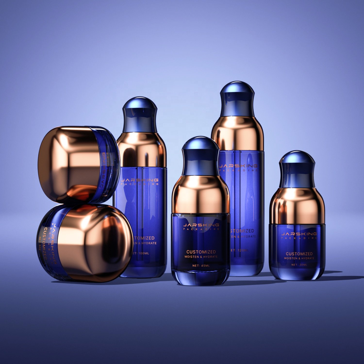 Luxury 30ml 45ml 100ml 120ml Empty Glass Skincare Packaging Cosmetic Cream Jar And Lotion Pump Glass Spray Bottle Set