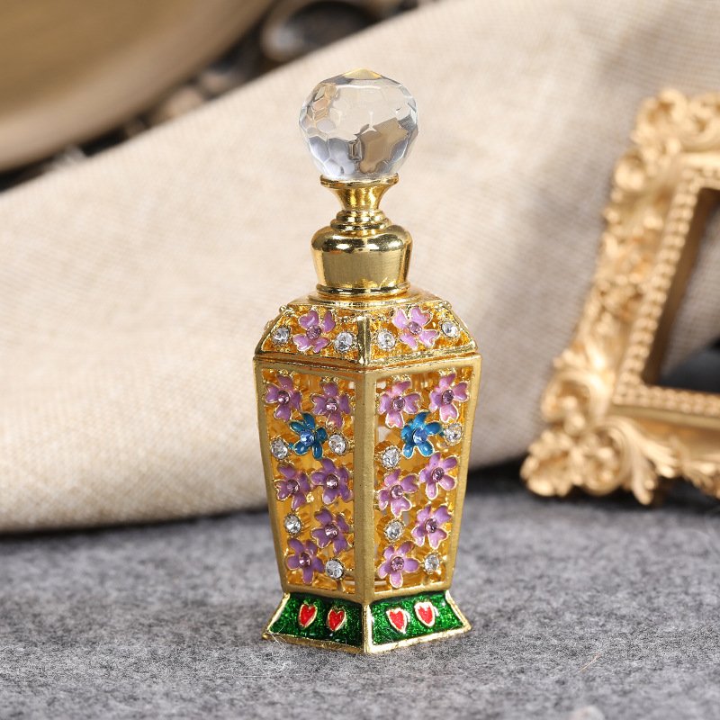 12ML Metal Perfume Bottle Empty Refillable Glass Metal Perfume Ornament Bottles