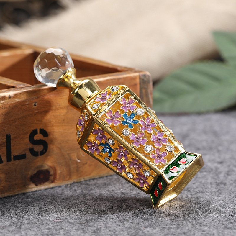 12ML Metal Perfume Bottle Empty Refillable Glass Metal Perfume Ornament Bottles