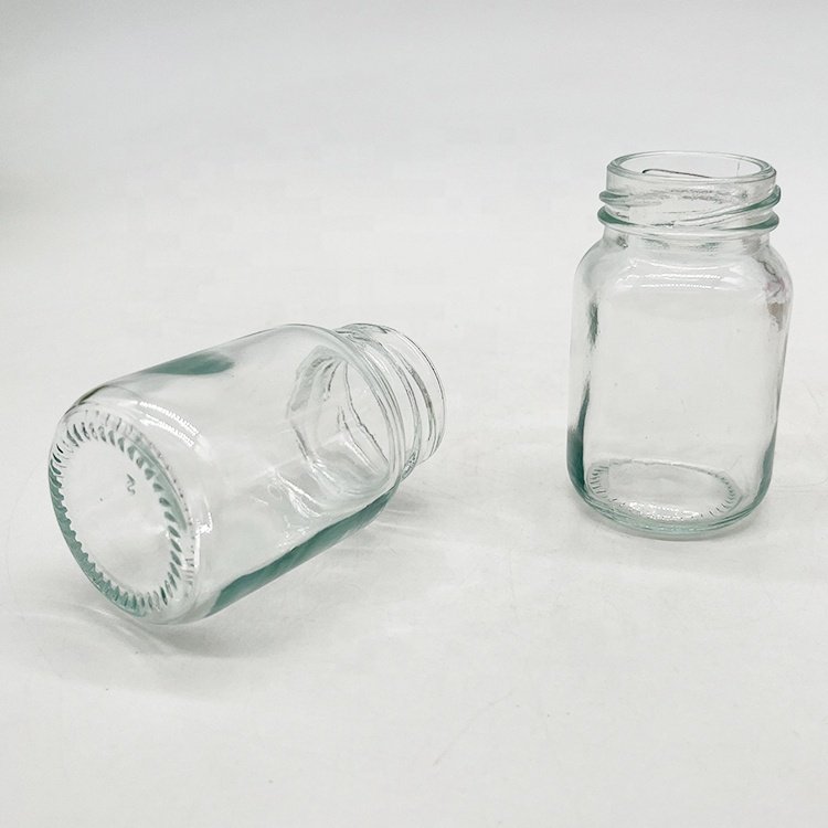 80ml New Arrival 80ml Clear Round Ginger Juice Glass Bottle with Twist Off Lug Glass Honey Bottle with Metal Lid