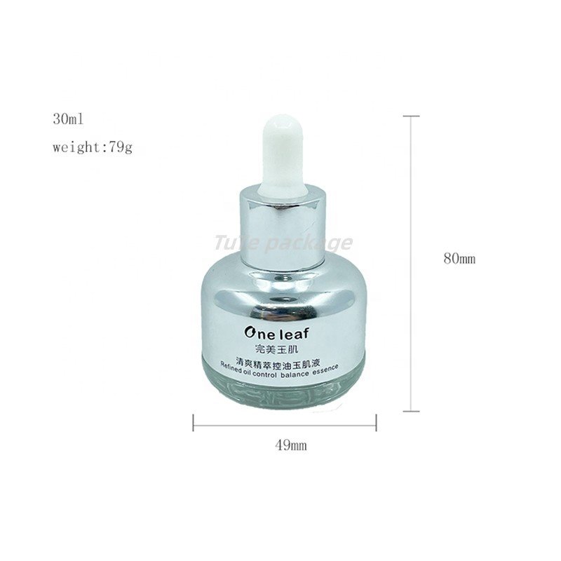 essence emulsion press pump head glass bottle glass bottle for cosmetics liquid packaging jars30ml 40ml empty essence lotion