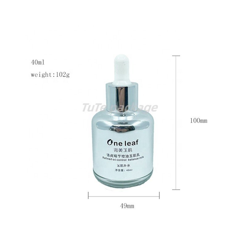 essence emulsion press pump head glass bottle glass bottle for cosmetics liquid packaging jars30ml 40ml empty essence lotion