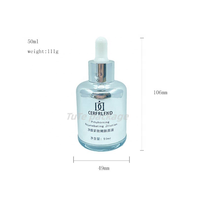 essence emulsion press pump head glass bottle glass bottle for cosmetics liquid packaging jars30ml 40ml empty essence lotion