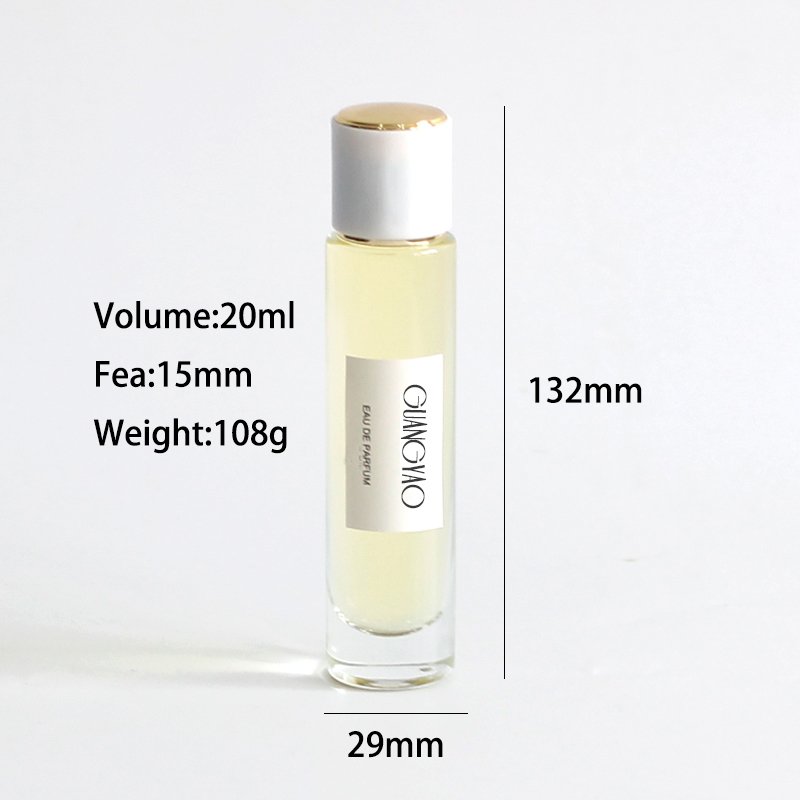 Hot sale cylindrical portable refillable atomizer screw spray 20ml glass perfume bottle with box
