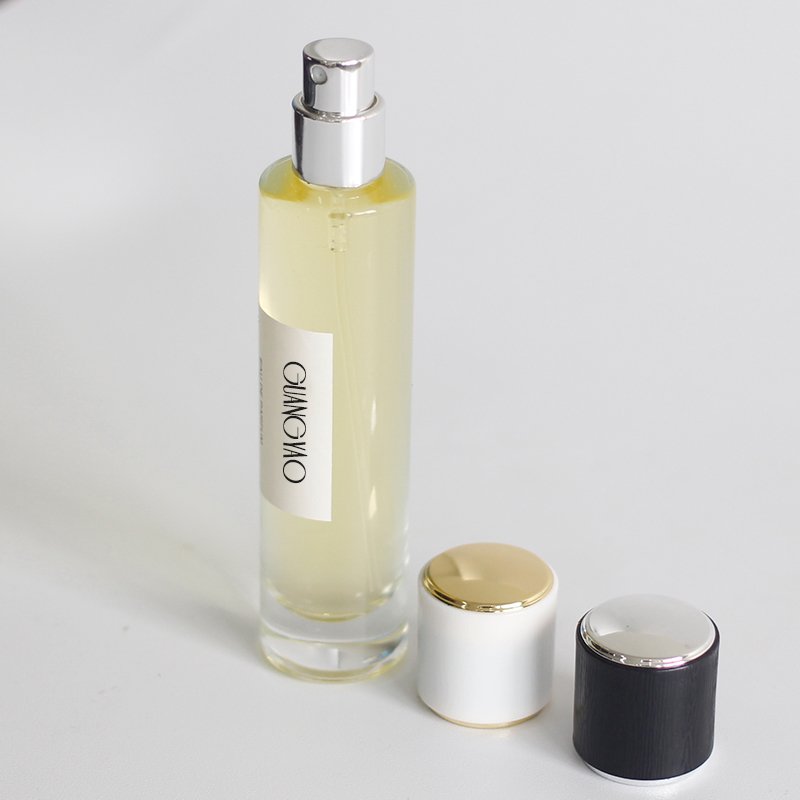 Hot sale cylindrical portable refillable atomizer screw spray 20ml glass perfume bottle with box