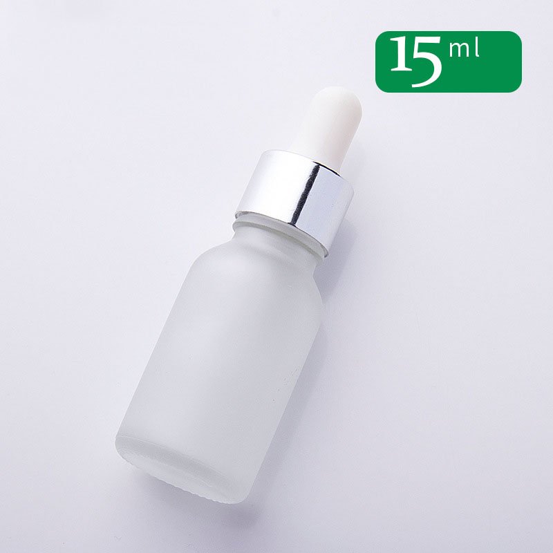 Cosmetic bottle glass bottle 15ML transparent frosted essential oil bottle dispensing aluminum dropper glue head