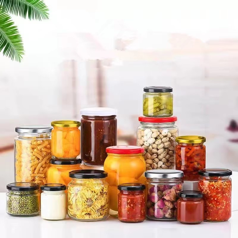 Chili Sauce Glass Bottle Tomato Pickle Honey Jam Jar Food Canning Storage