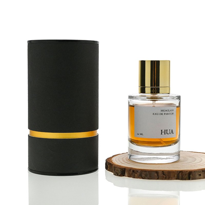 high quality Luxury 50ml perfume glass bottle with gold black sliver crimp sprayer and magnetic or non magnetic lids
