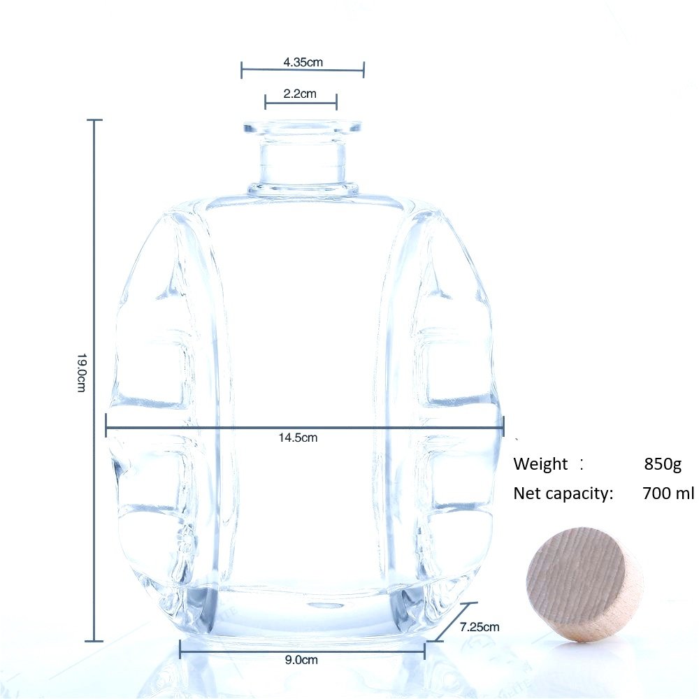 Wholesale manufacture supplier large bottle Empty Vodka Liquor Gin Rum Tequila Whisky Brandy Spirit liquor 700 ml glass bottle