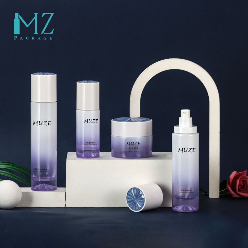 Luxury Skincare Cosmetic Glass Dropper Oil Lotion Bottle Set Packaging Container for 50g 40ml 100ml 120ml glass bottle