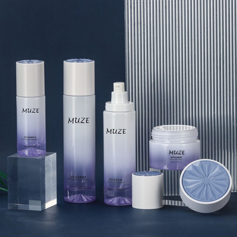 Luxury Skincare Cosmetic Glass Dropper Oil Lotion Bottle Set Packaging Container for 50g 40ml 100ml 120ml glass bottle