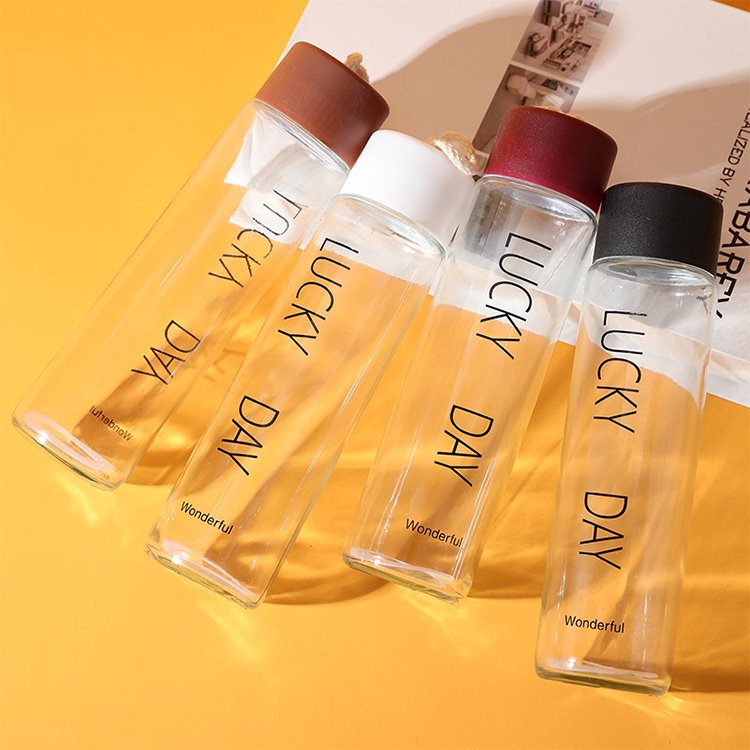 Hot Selling School Glass Clear Water Bottle Custom Glass Bottles Water Bottle