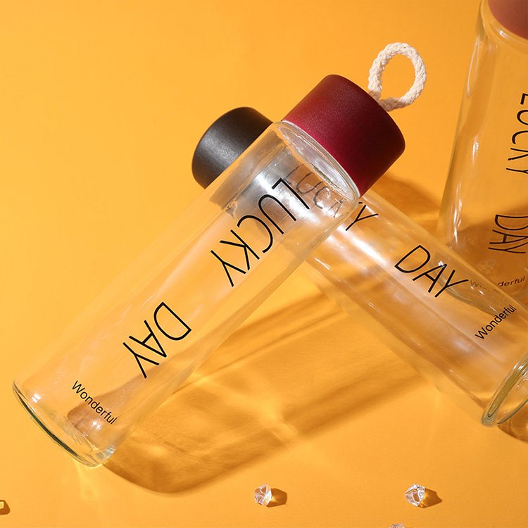 Hot Selling School Glass Clear Water Bottle Custom Glass Bottles Water Bottle