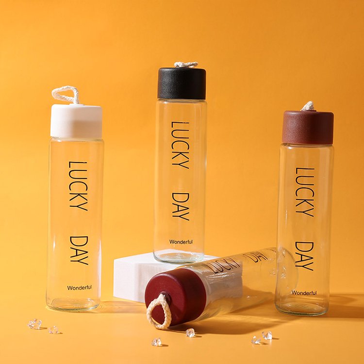 Hot Selling School Glass Clear Water Bottle Custom Glass Bottles Water Bottle