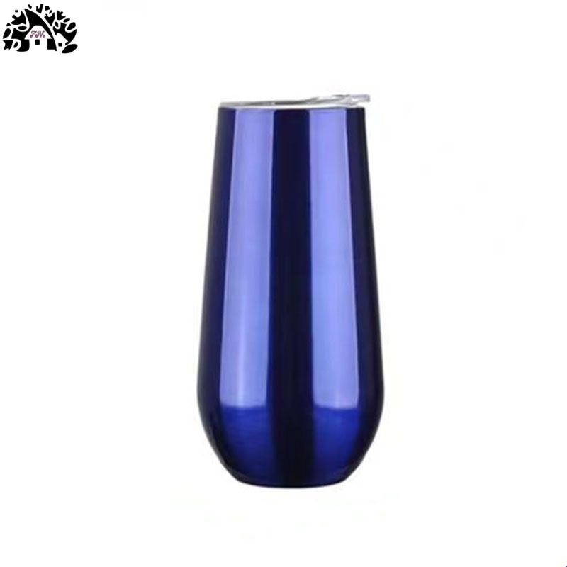 New 6oz Eggshell cup Pot Belly Wine thermos cup Wholesale 304 stainless steel U-shaped champagne glass