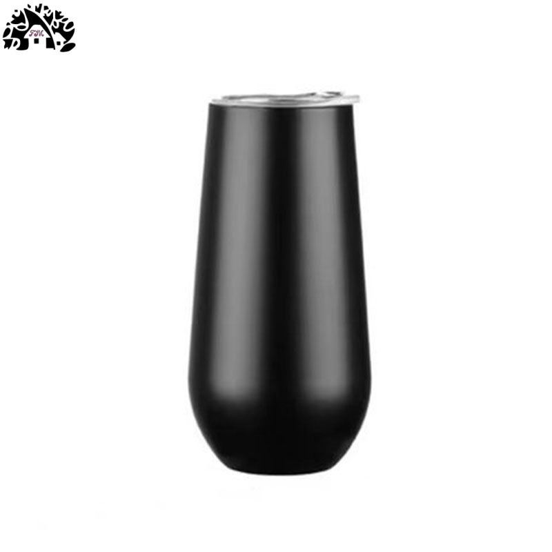 New 6oz Eggshell cup Pot Belly Wine thermos cup Wholesale 304 stainless steel U-shaped champagne glass