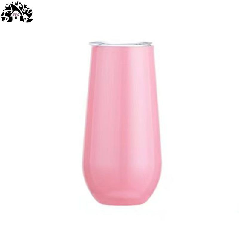 New 6oz Eggshell cup Pot Belly Wine thermos cup Wholesale 304 stainless steel U-shaped champagne glass
