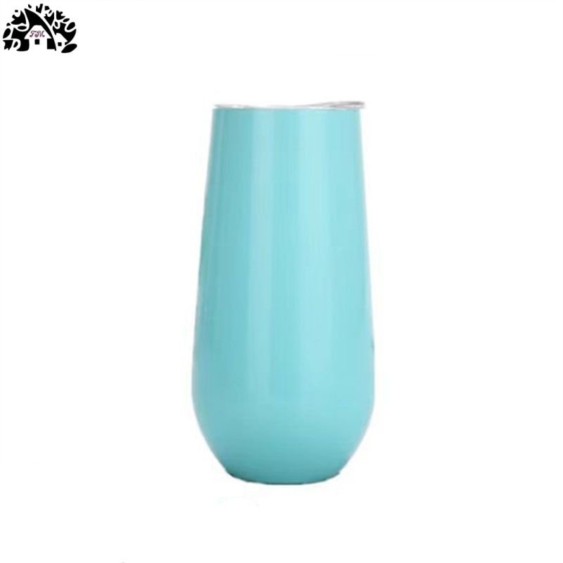 New 6oz Eggshell cup Pot Belly Wine thermos cup Wholesale 304 stainless steel U-shaped champagne glass