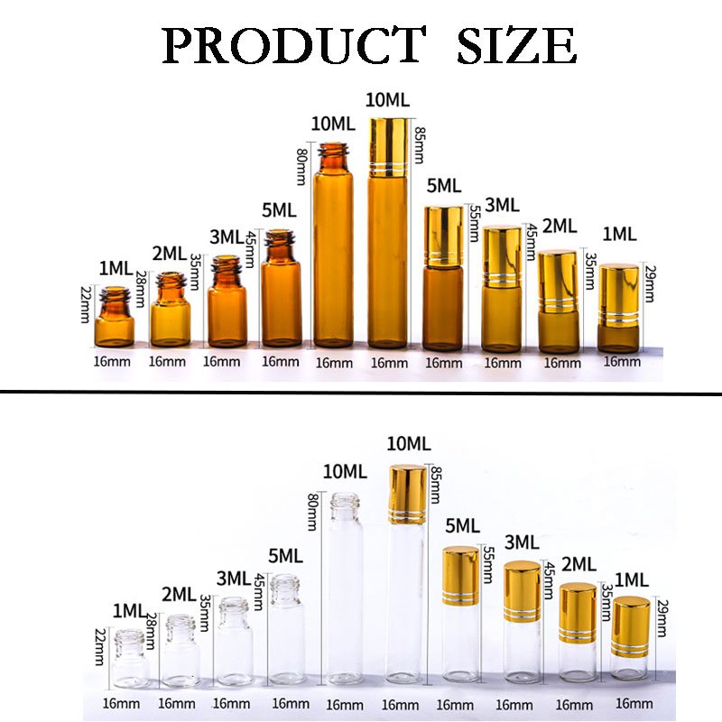 wholesale glass vial 1ml 2ml 3ml 5ml 10ml color essential oil perfume glass roll on bottle with roller ball and cap