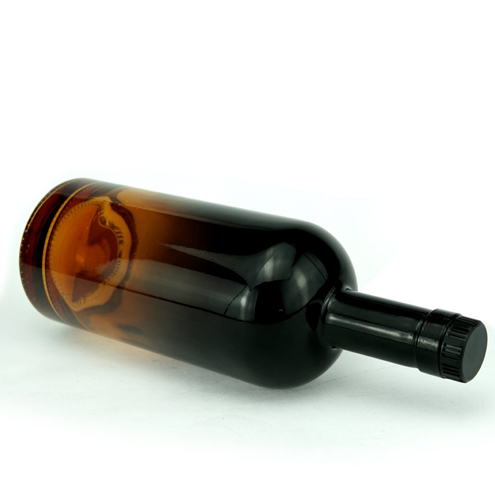 Wholesale Hot Sale 375ml 500ml 750ml Transparent Amber black Wine Glass Bottles