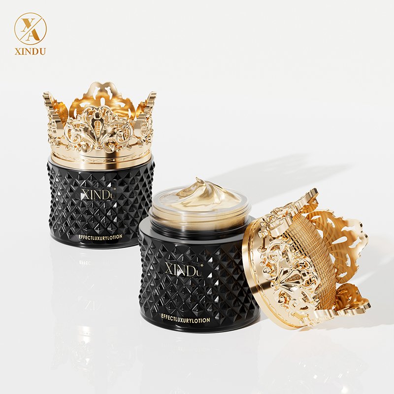 Wholesale Custom Logo Skincare Cosmetics Glass Bottles Containers Glass Jar With Lid Glass Bottles Face Cream Jars Set