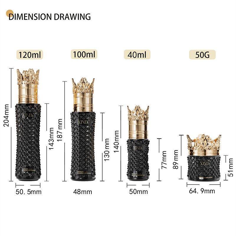 Wholesale Custom Logo Skincare Cosmetics Glass Bottles Containers Glass Jar With Lid Glass Bottles Face Cream Jars Set