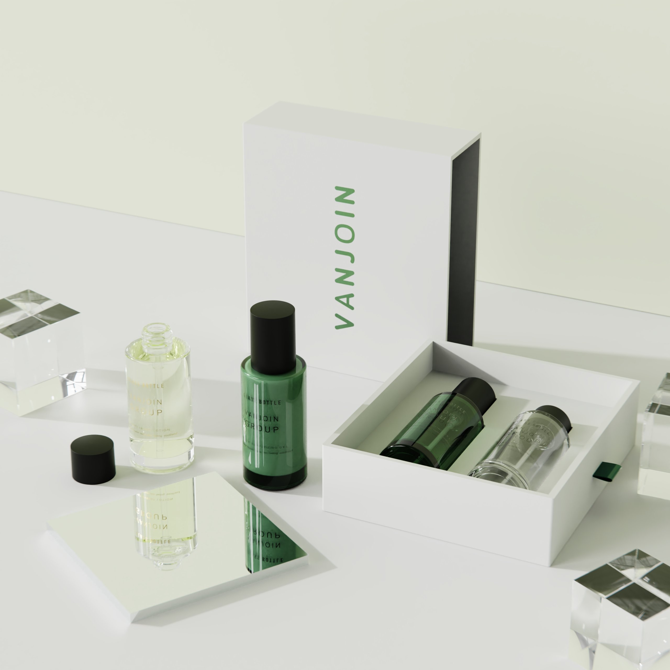 Luxury 30ml 50ml 100ml Glass Serum Dropper Bottles Empty Round Flat Cosmetic Lotion Body Oil Dropper Bottle with Packaging Box