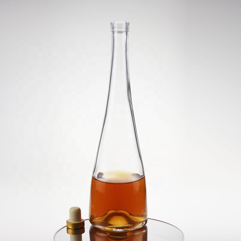Hot sale 300ml 500ml 750ml long neck glass liquor bottle for whisky vodka gin water bottles