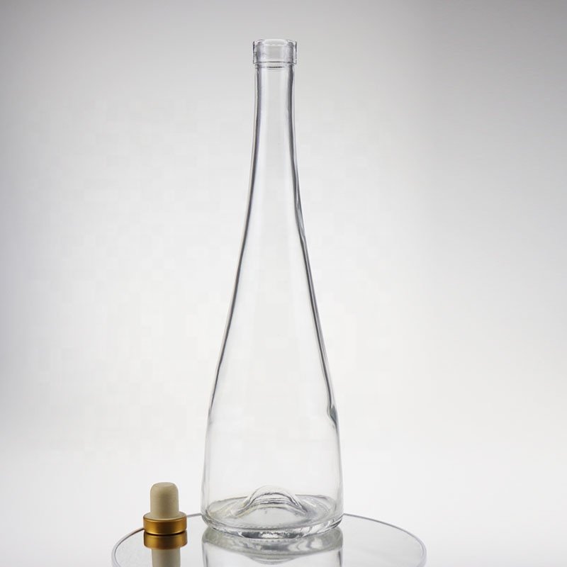 Hot sale 300ml 500ml 750ml long neck glass liquor bottle for whisky vodka gin water bottles