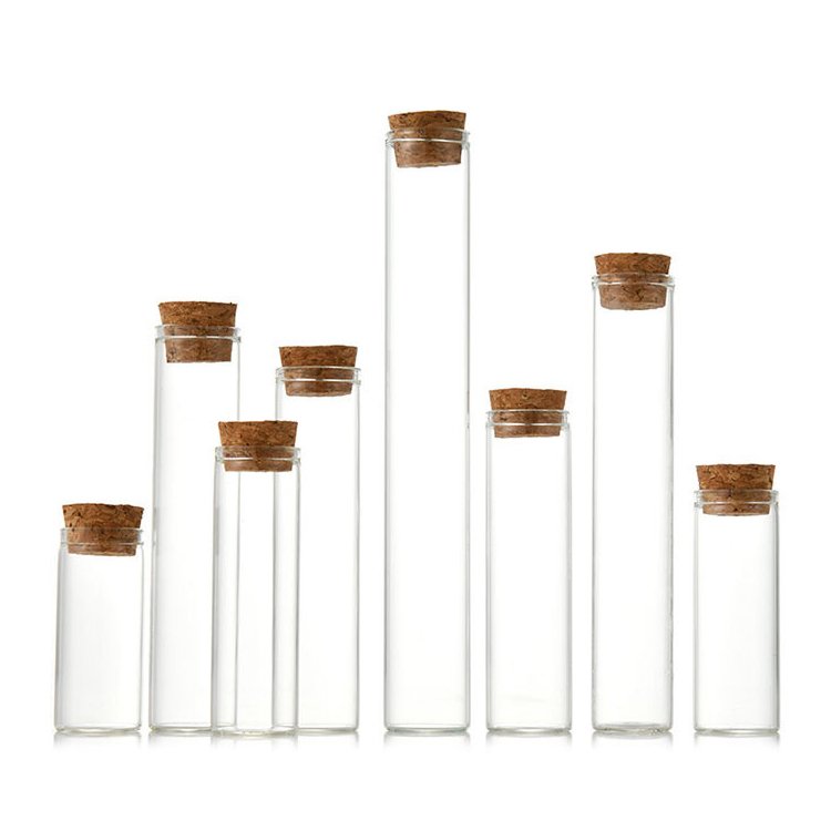 5ml 8ml 10ml 12ml 15ml 20ml small mini glass vial bottle with cork stopper