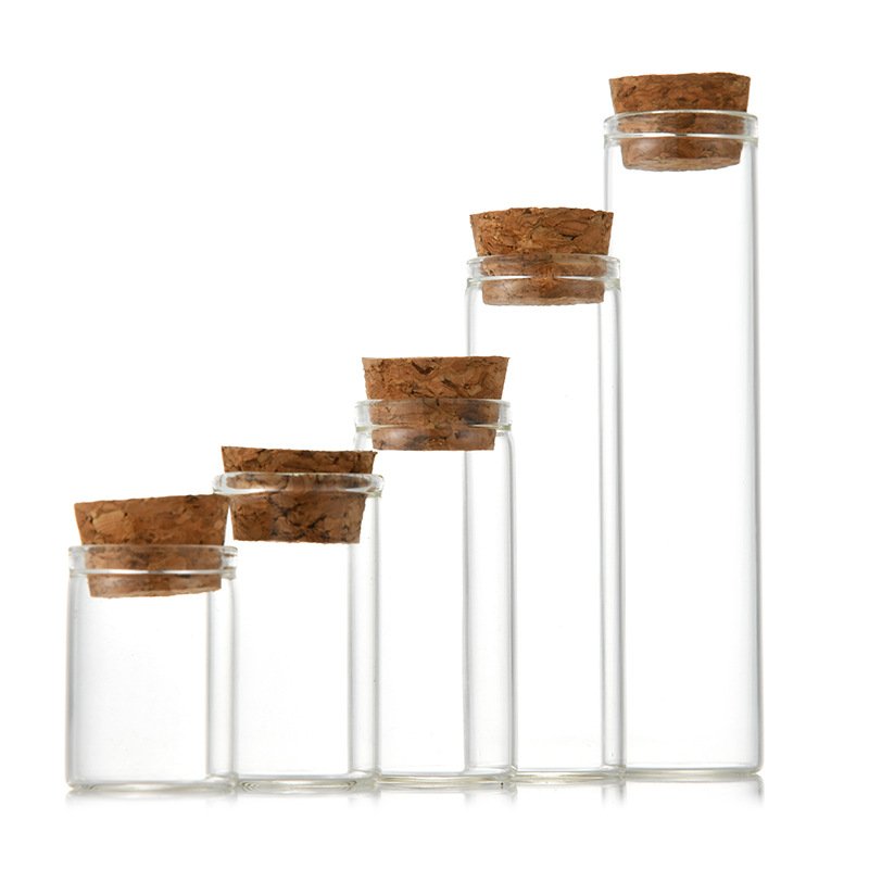5ml 8ml 10ml 12ml 15ml 20ml small mini glass vial bottle with cork stopper