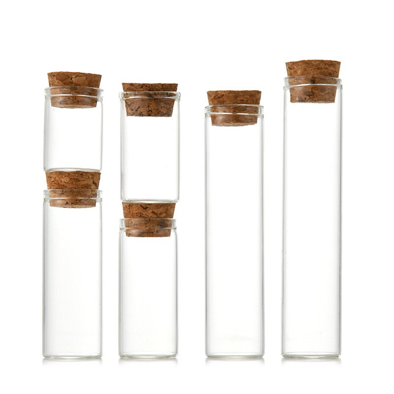5ml 8ml 10ml 12ml 15ml 20ml small mini glass vial bottle with cork stopper