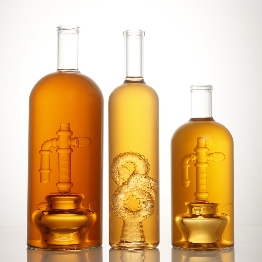 Luxury customized shape High borosilicate 750ml High heels shape glass bottle for liquor gin vodka rum wine beverage