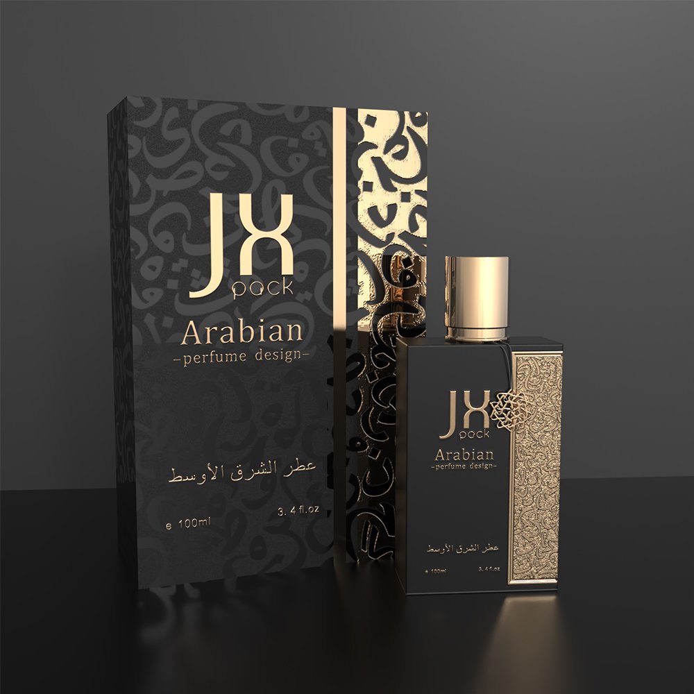 [Customized] High quality luxury black cap silver square empty perfume glass bottle with packaging