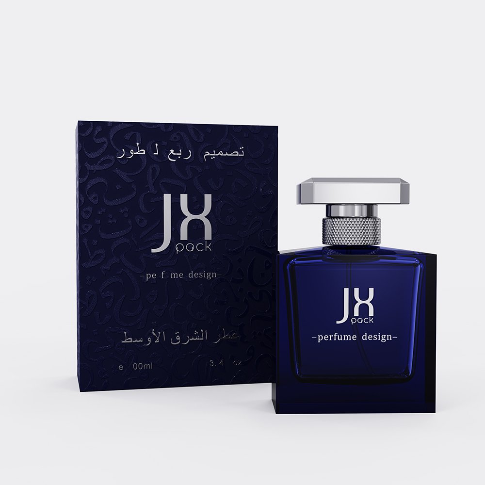[Customized] High quality luxury black cap silver square empty perfume glass bottle with packaging