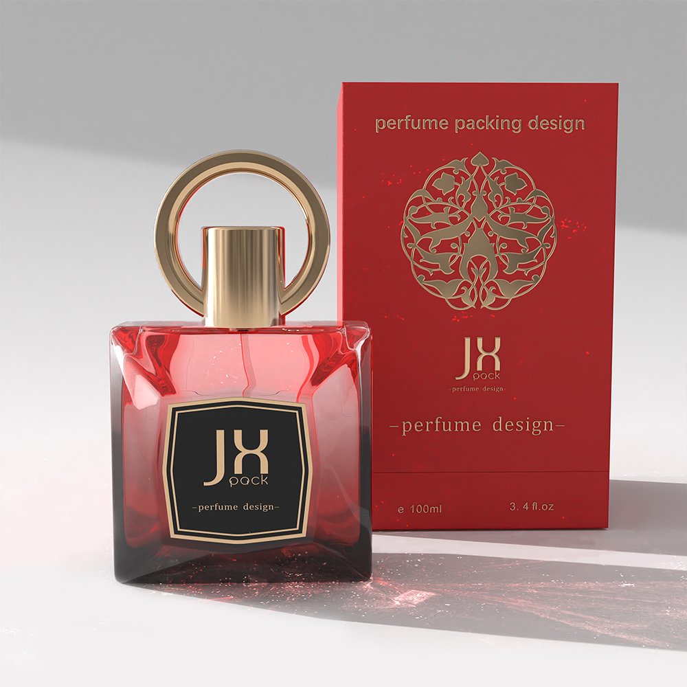 [Customized] High quality luxury black cap silver square empty perfume glass bottle with packaging