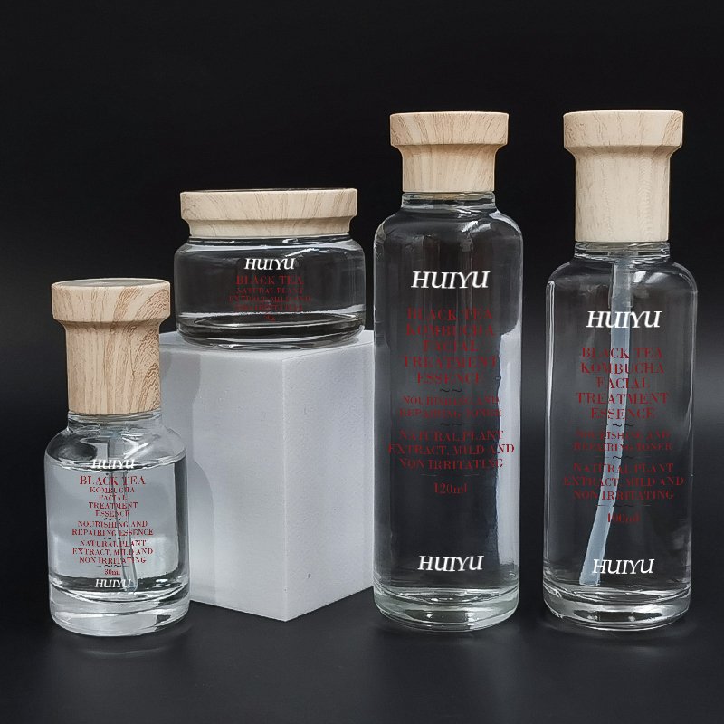 Wholesale Frosted Clear 30g 50g 40ml 100ml 120ml Cosmetic Glass Bottle Sets Glass Jar For Skincare Bottle
