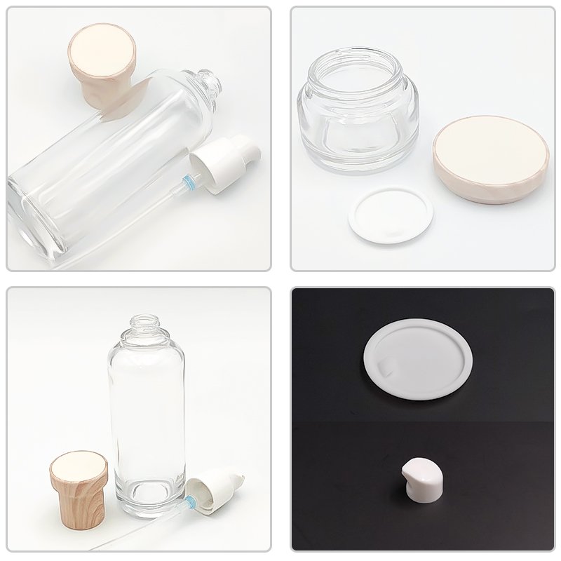 Wholesale Frosted Clear 30g 50g 40ml 100ml 120ml Cosmetic Glass Bottle Sets Glass Jar For Skincare Bottle