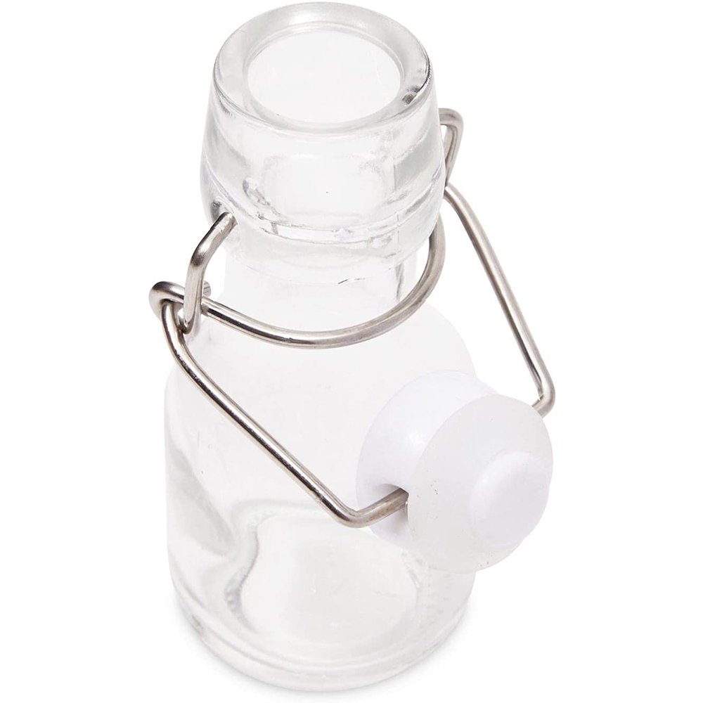 Mini Swing Top Glass Bottles with Tags and Twine for Party Favors (2 oz, 15 Pack)
