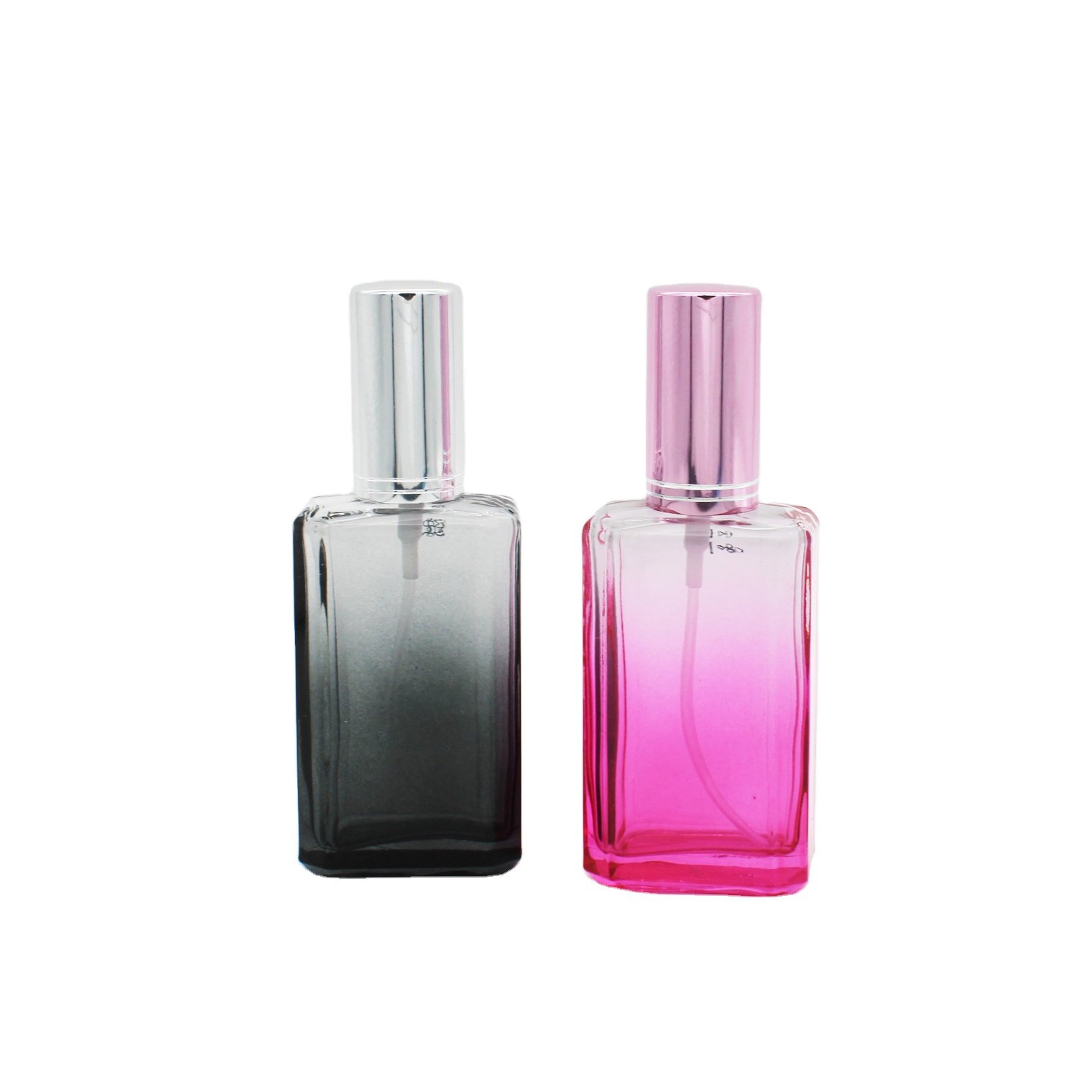 screw neck 50ml perfume glass bottle with 18/415 aluminium sprayer and cap