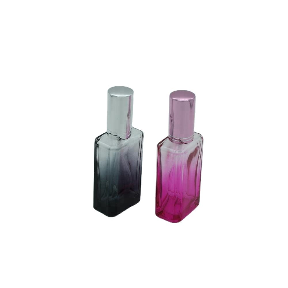 screw neck 50ml perfume glass bottle with 18/415 aluminium sprayer and cap