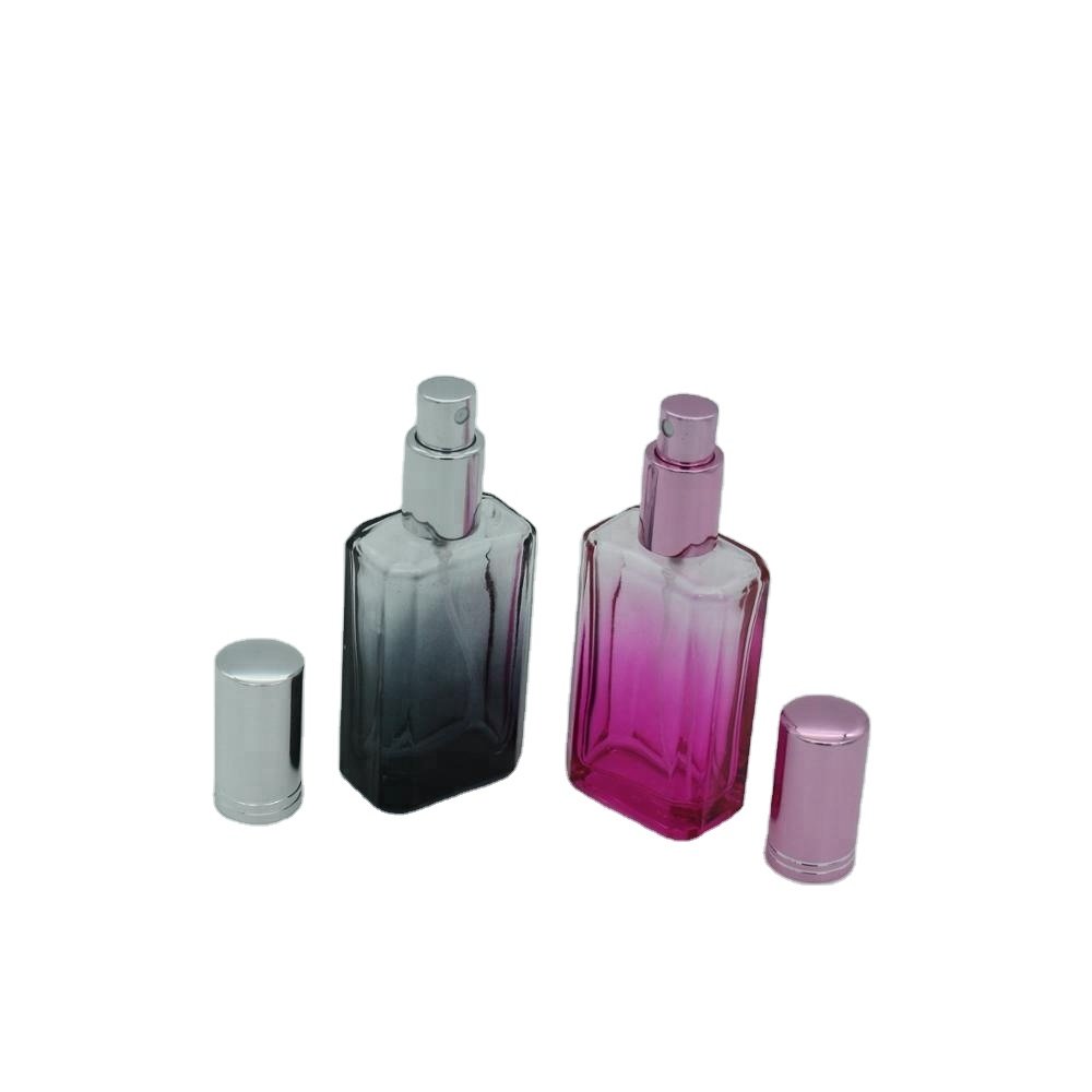 screw neck 50ml perfume glass bottle with 18/415 aluminium sprayer and cap