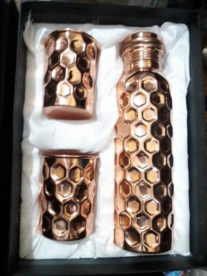 Bulk Supply Brass Bottle and Glass Set for Drinking Use with Ayurvedic Benefits Available at Wholesale Price from India