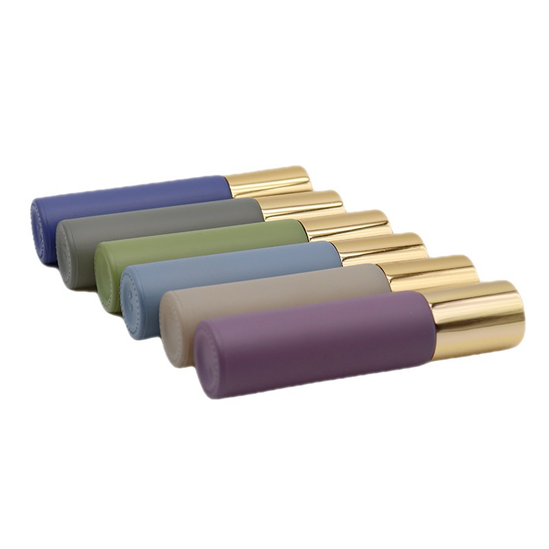 Ready to ship luxury glass roller bottle 5ml 10ml colorful empty perfume oil roll on glass bottle with roller ball