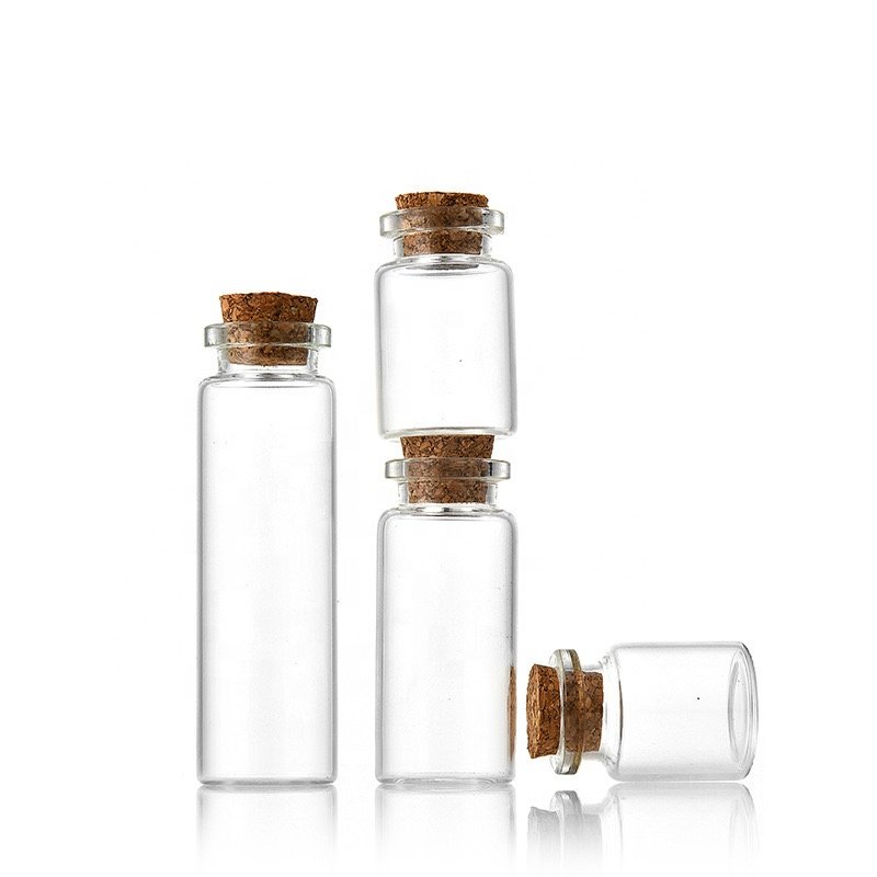 22mm Clear Tube glass Vial With Cork Stopper For Food Packaging /wishing Small Drift bottle Vials In 5ml 8ml 10ml 15ml 20ml 30ml