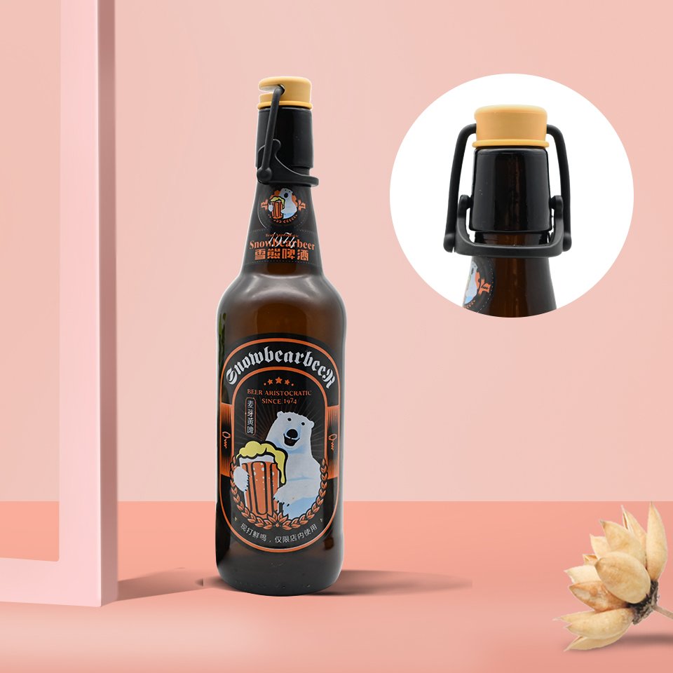 Hot Salespring cap brown glass bottle Packaging for Beer Customized Color for 500ml 750ml Custom