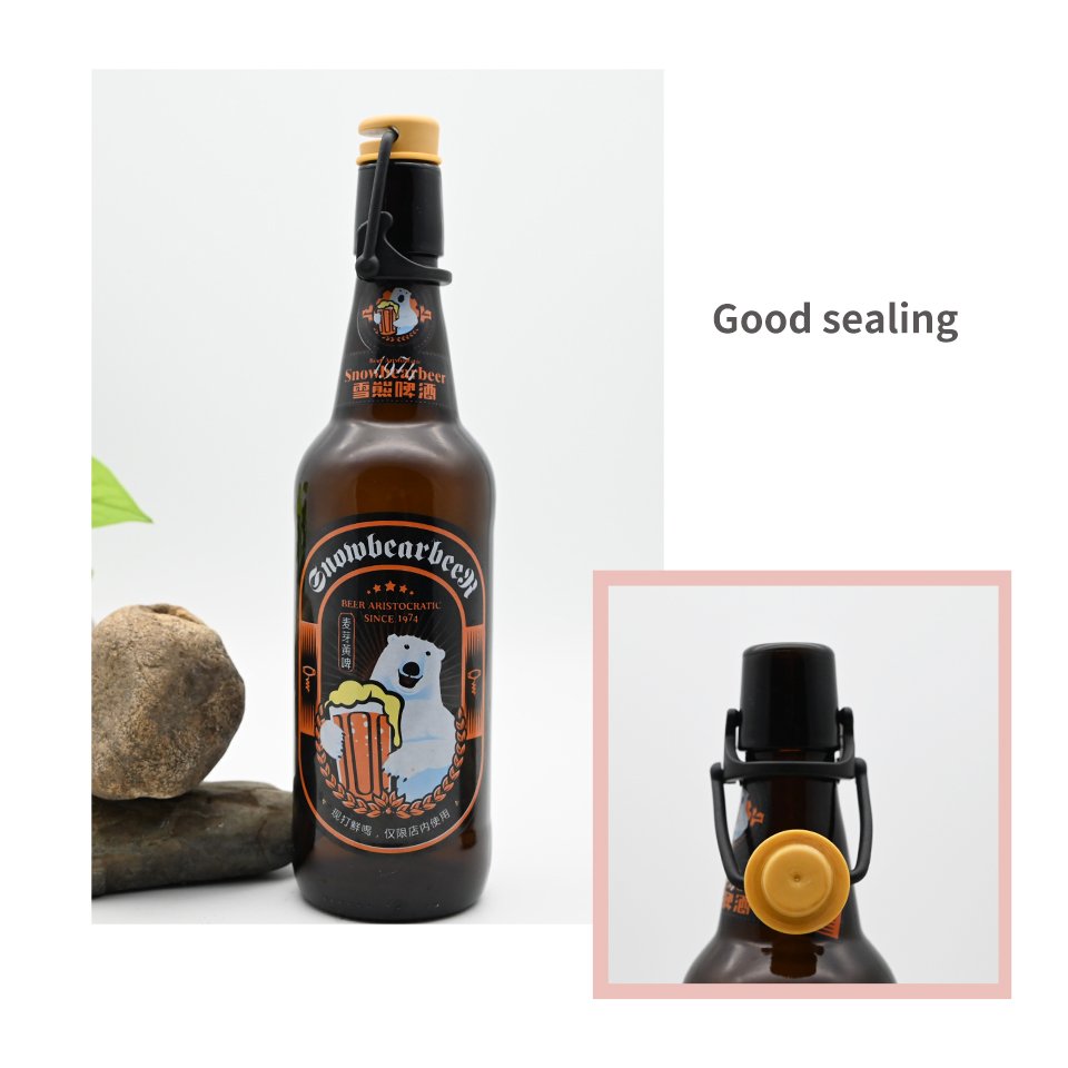 Hot Salespring cap brown glass bottle Packaging for Beer Customized Color for 500ml 750ml Custom