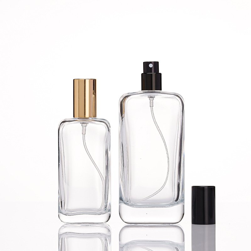 15ml 30ml 60ml clear frosted flat square empty glass bottle new design perfumes bottle with packaging